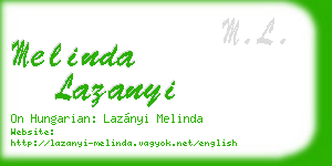 melinda lazanyi business card